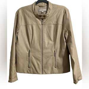 NY & CO - Faux Leather Motto Jacket Sz Large